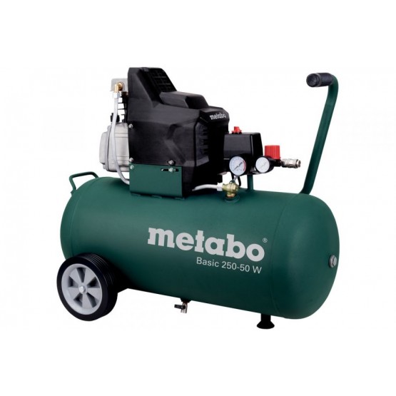 Монофазен маслен компресор за въздух Metabo BASIC 250-50 W, 1500 W, 8 бара, 200 л./мин., 50 л