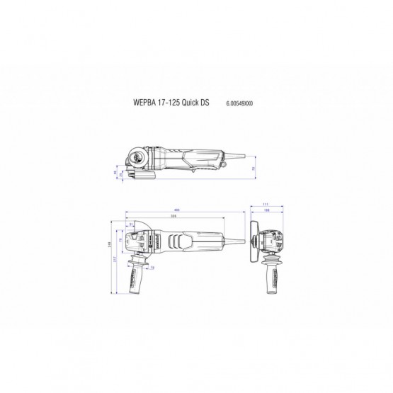 Ъглошлайф METABO WEPBA 17-125 Quick DS, 1700 W, 125 мм