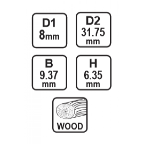 Фрезер за оберфреза Raider Ø31.75 mm H6.35 B9.37 mm опашка Ø8 mm с лагер