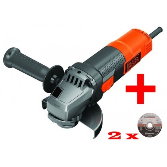 Ъглошлайф Black&Decker BEG220 900 W 125 мм + SF19210 - Диск за рязане на метал Sonnenflex - 2 броя