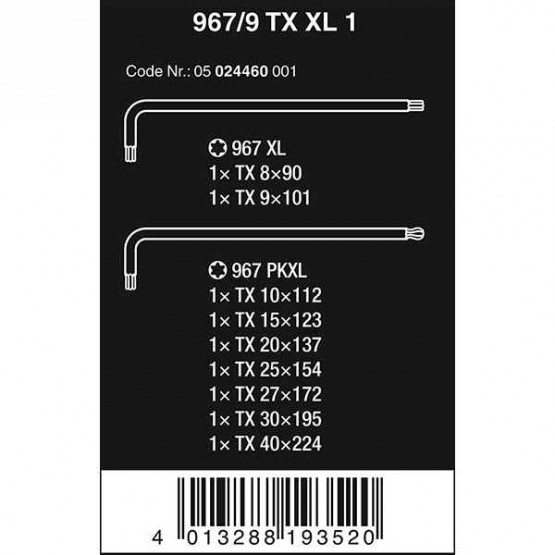 Комплект Torx ключове BlackLaser/1/ Wera 05024460001 