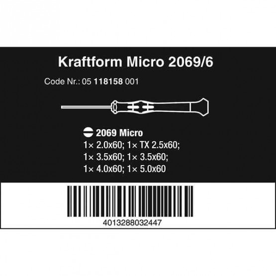 Комплект отвертки Micro - 6 части/1/ Wera 05118158001 