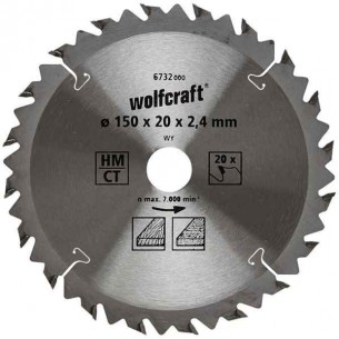 Диск метален с HM за фино рязане на дърво 150x20x2.4 мм, 20 z Wolfcraft 6732000